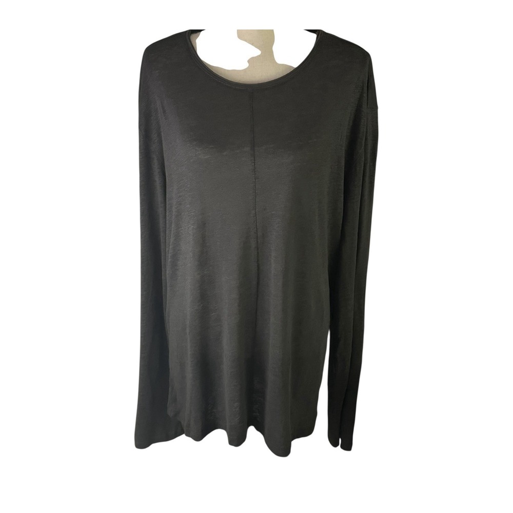 John Varvatos Sweater Pullover Womens X-Large Dark Gray Cotton‎ Fine Linen